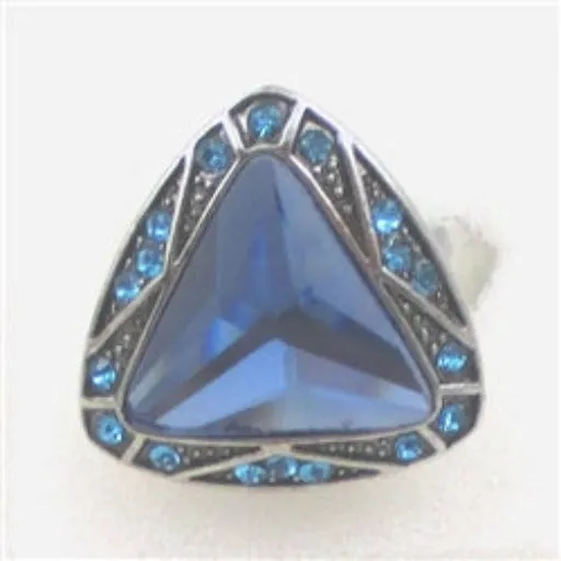 Blue Fashion Rhinestone Ring Size 8
